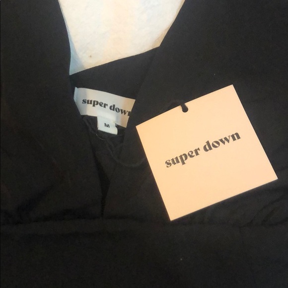 superdown Vivian Deep V Dress in Black - Picture 2 of 5